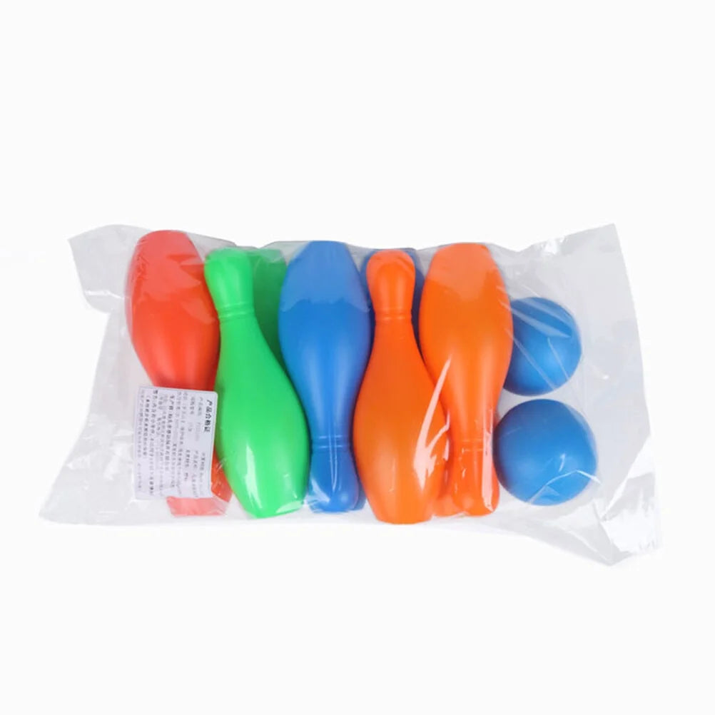 Bowling Set Kids Game Toys Indoor Ball Outdoor Plastic Party Skittle Games Sports Pin Balls Play M757178