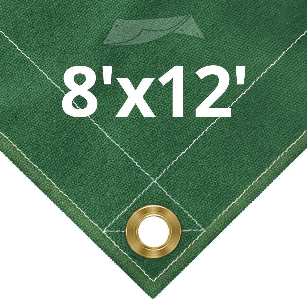 10 oz Green Canvas Tarps 8' x 12' F1290