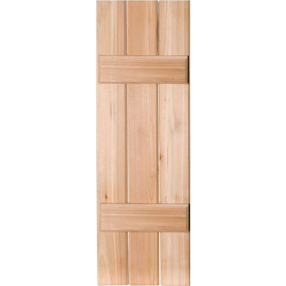 Real Wood Pine Board-n-Batten Shutters, Unfinished, Per Pair N7422