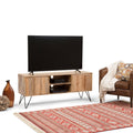 Natural Mango Wood and Metal TV Media Stand F2392