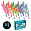 10pcs Fishing Luminous Shrimp Lure Hard Artificial Bait Wood with Squid Hooks N843895
