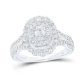 14K White Gold Emerald Diamond Halo Engagement Ring G112577