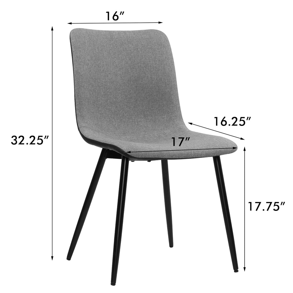 Grey Fabric Dining Chairs Set of 4 Z7098