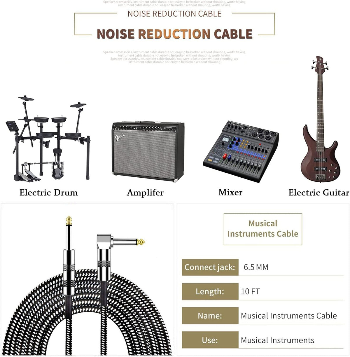 10W Mini Bass Amplifier with 10ft Guitar Cable Y175599