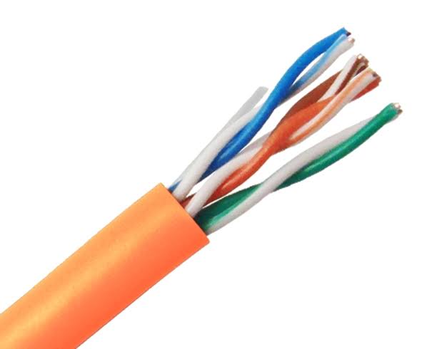 Orange 24 AWG 1000ft Cat5e Riser Bulk Ethernet Cable Y374