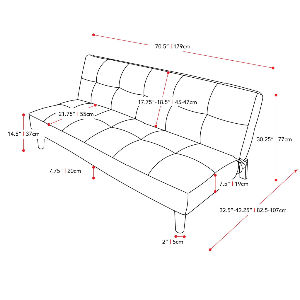 Dark Gray Convertible Futon Sofa Bed D952447
