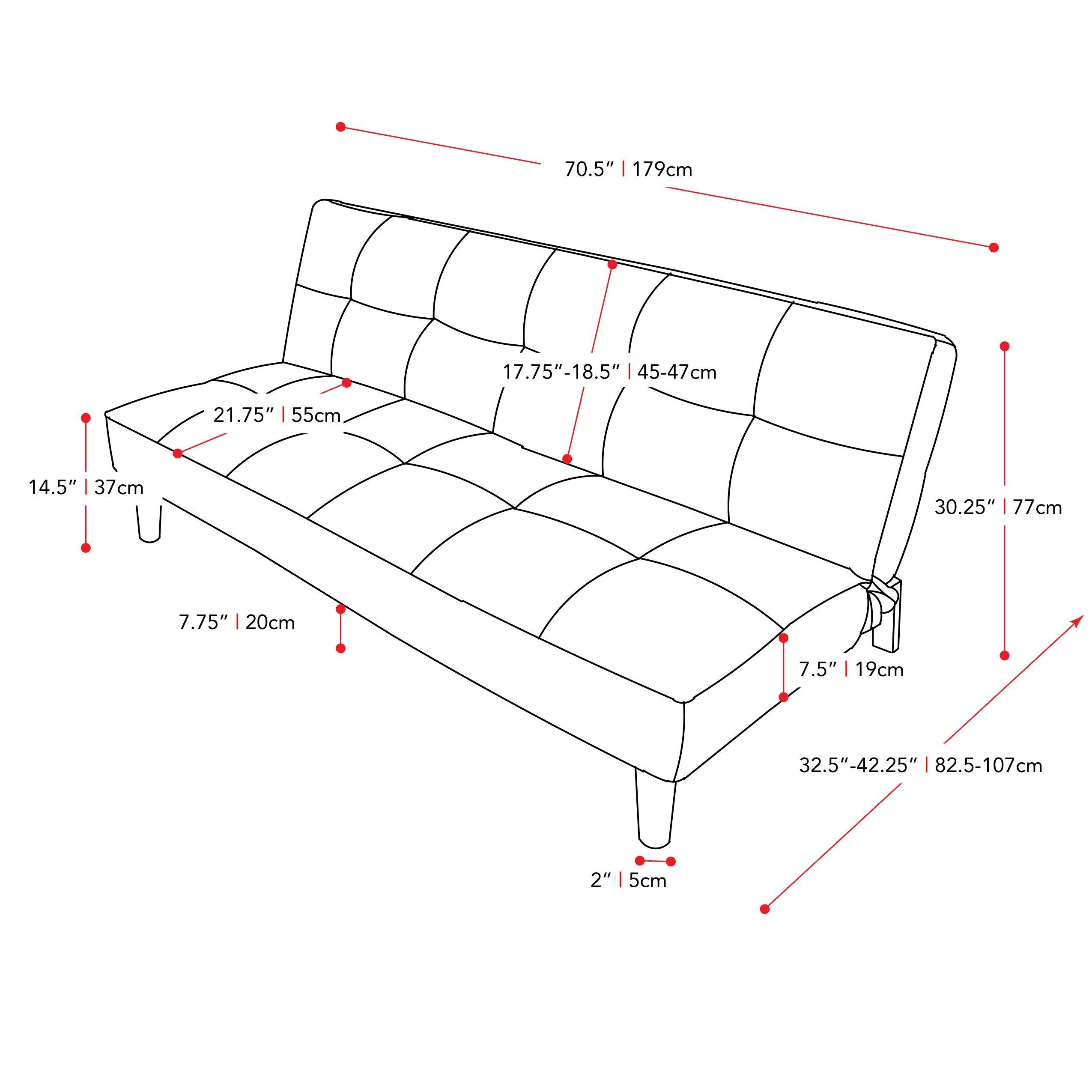 Dark Gray Convertible Futon Sofa Bed D952447