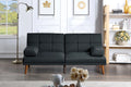 Black Polyfiber Convertible Sofa Bed O9640