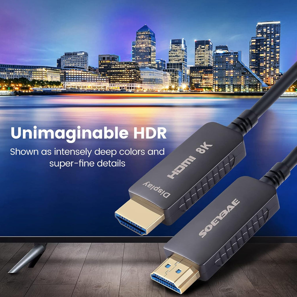 8K HDMI Fiber Optic Cable HDMI 2.1, 65ft 20m Pack of 2 U204