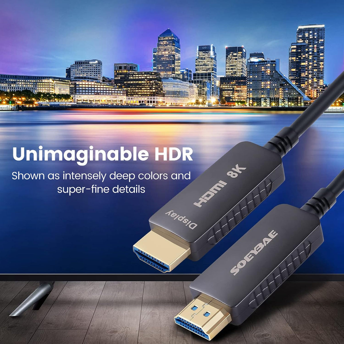 8K HDMI Fiber Optic Cable HDMI 2.1, 65ft 20m Pack of 2 U204