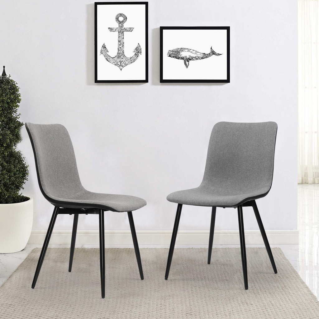 Grey Fabric Dining Chairs Set of 4 Z7098