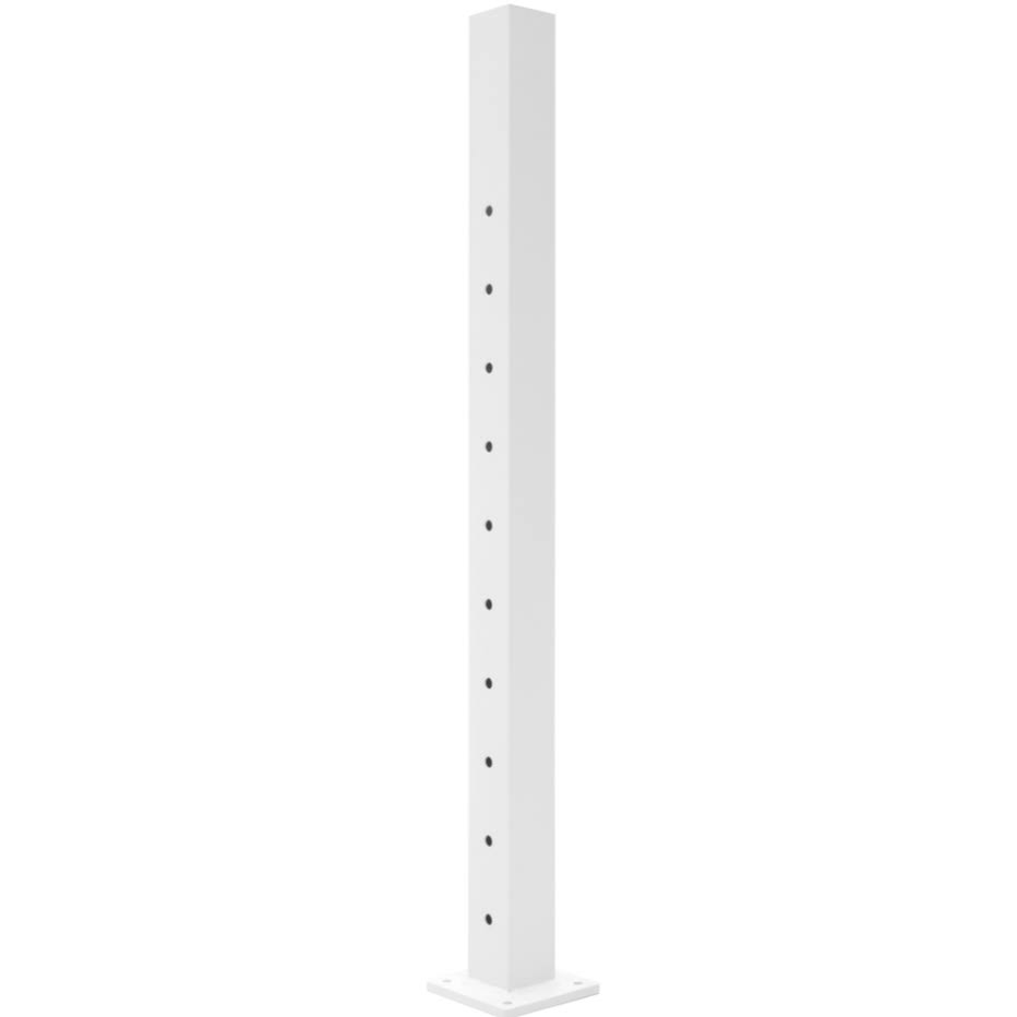 Textured White Cable Stair Bottom Post P78425