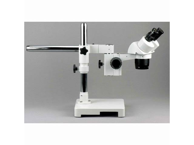 Binocular Microscope, 10x and 40x Magnification, Single-Arm Boom Stand O815