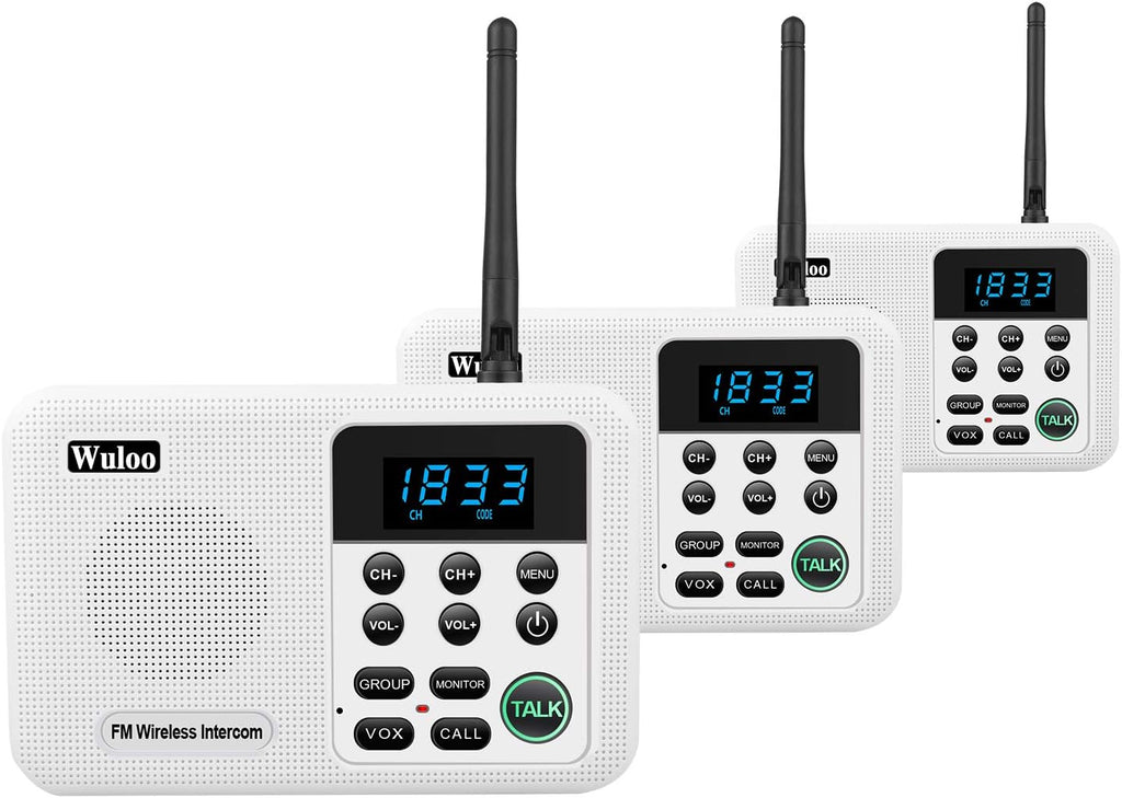 Wireless Intercom System, 3 Stations Black K3193