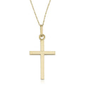 10k Yellow Gold High Polish Cross Pendant Rope Chain Necklace 18 inch K7816