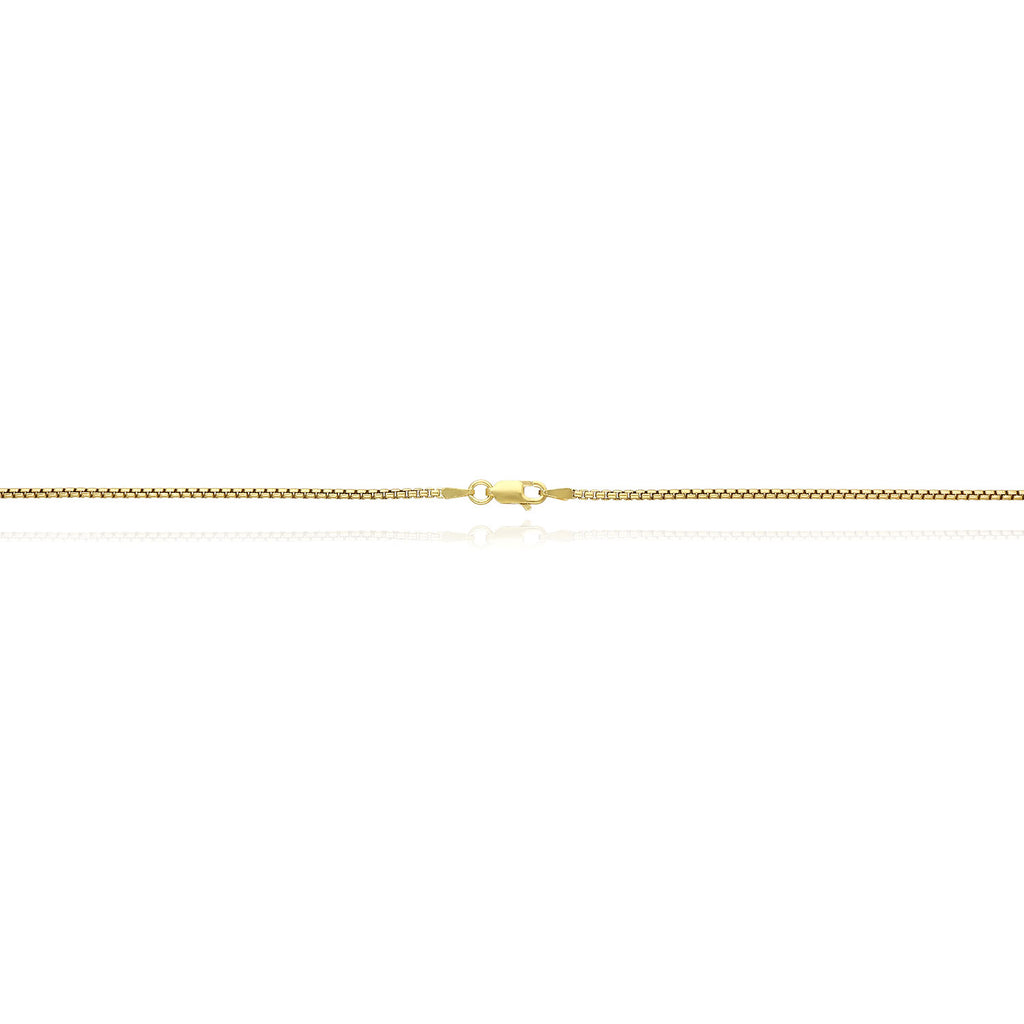 18K Yellow Gold Over Silver 1.7mm Round Box Chain 16"-24" G7946