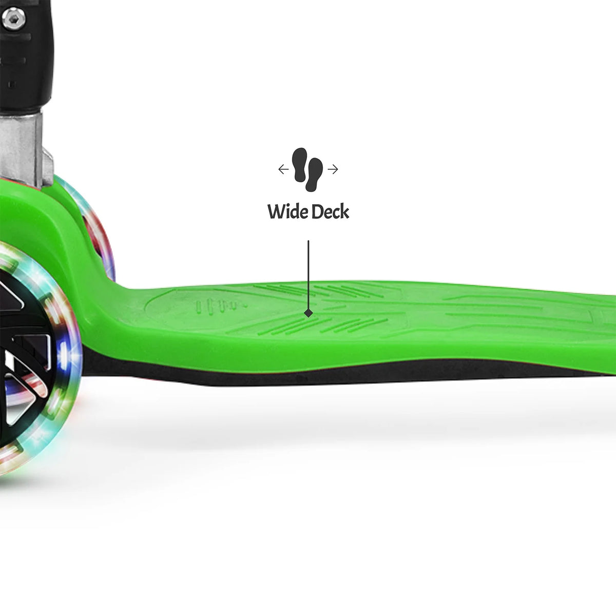 Green Twin Kick Scooter with LED Light up Wheels U53268