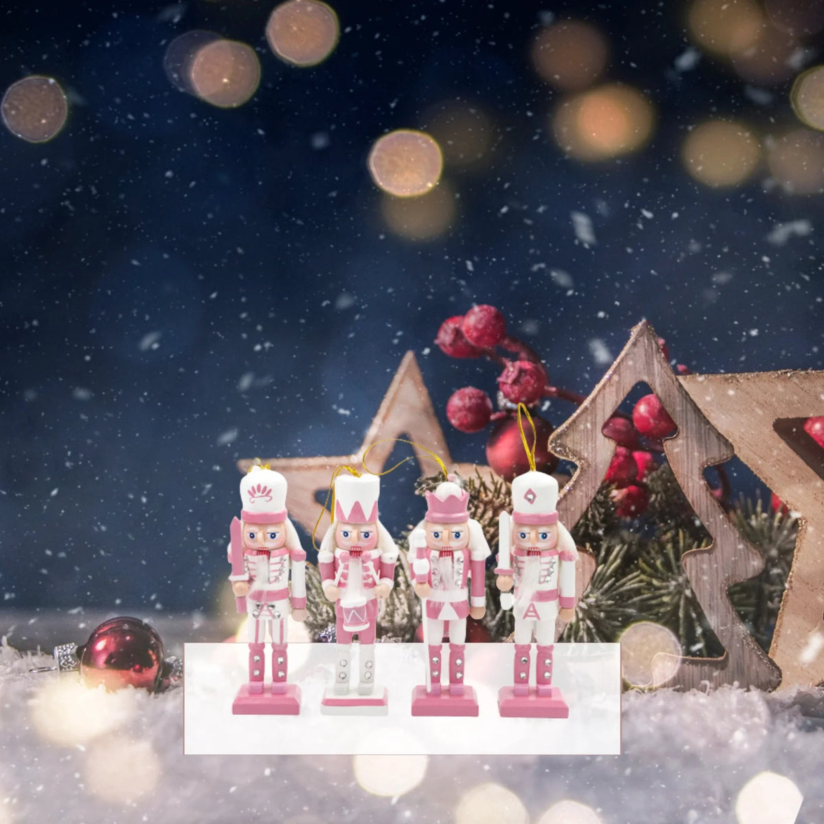 Pink Nutcracker Soldier Figurine Doll Ornament H1451