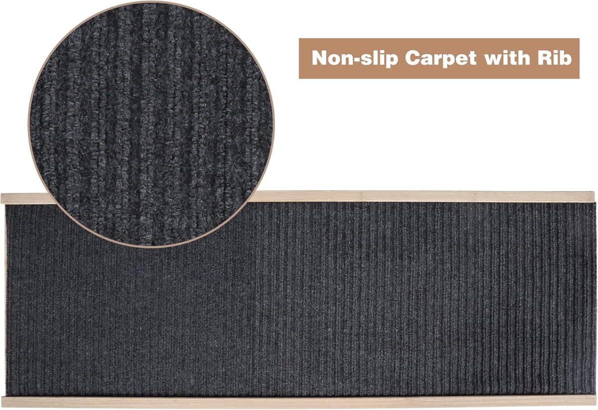 Wooden Pet Ramp with Non Slip Carpet Surface N45126