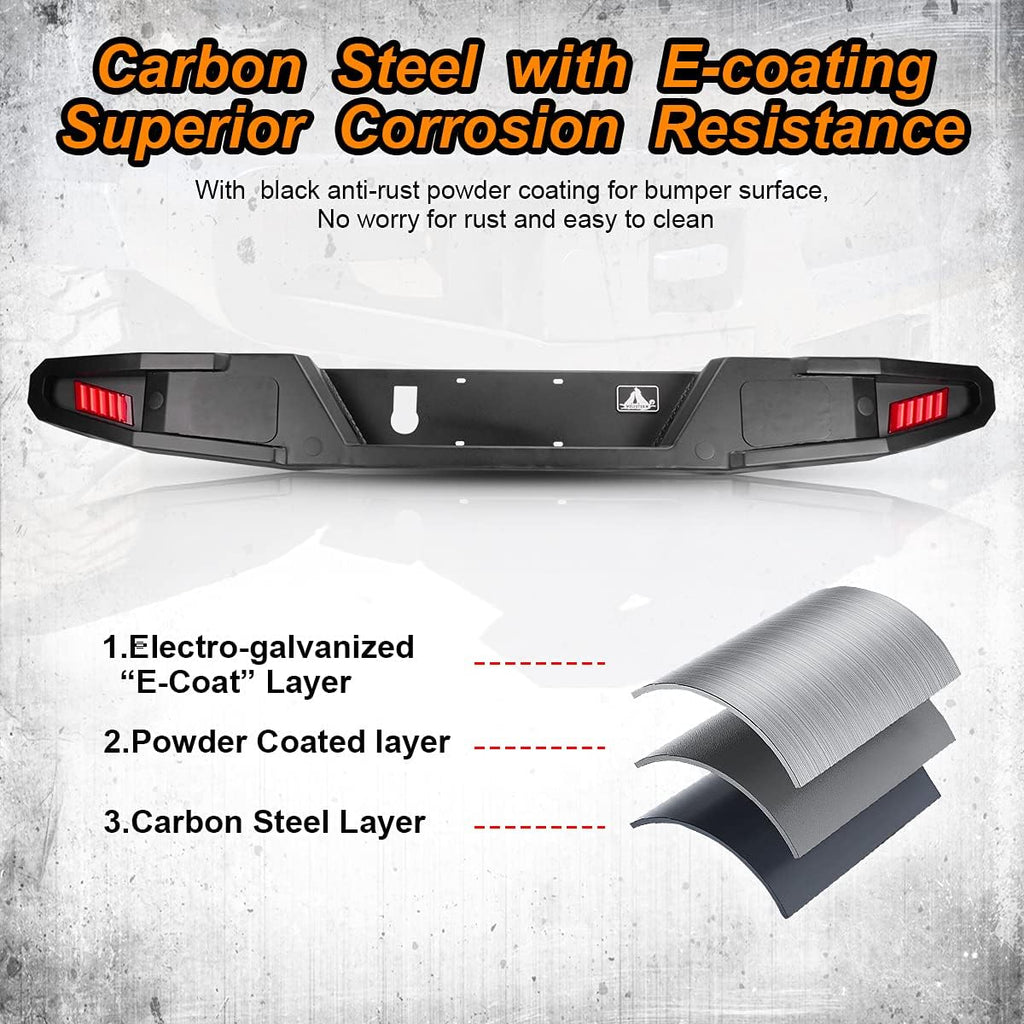 Rear Bumper with 2 Led Lights and Hitch Receiver B353042