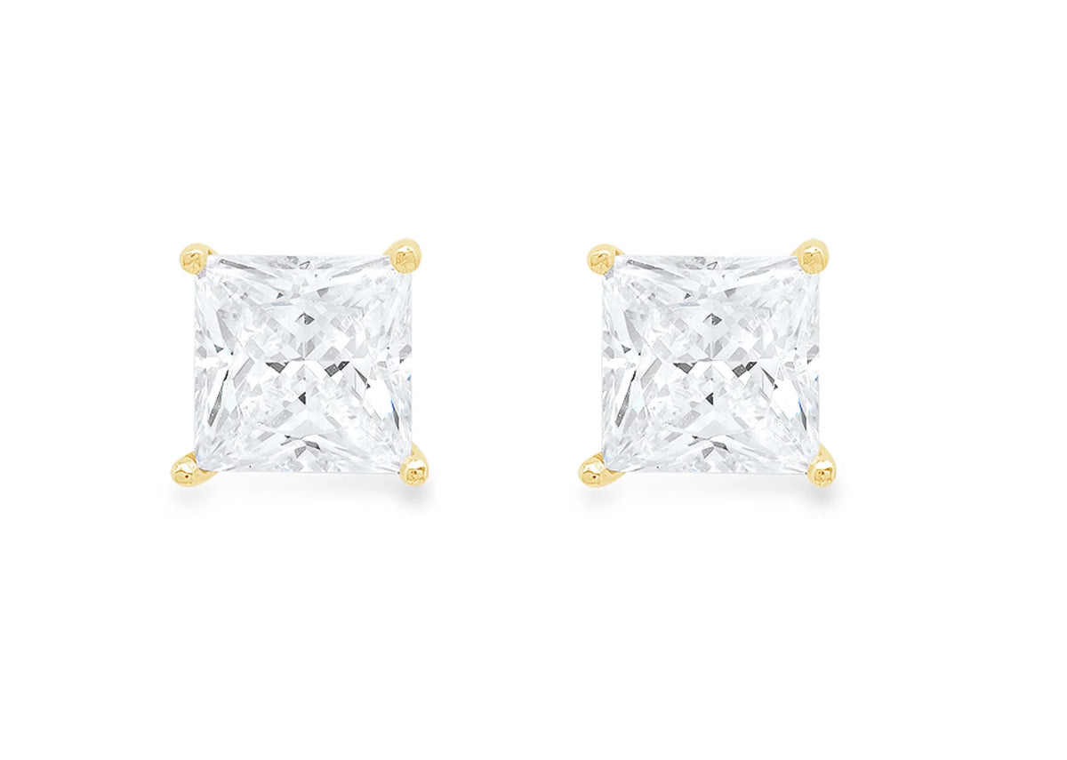 18K Yellow Gold Diamond Stud Earrings V19275