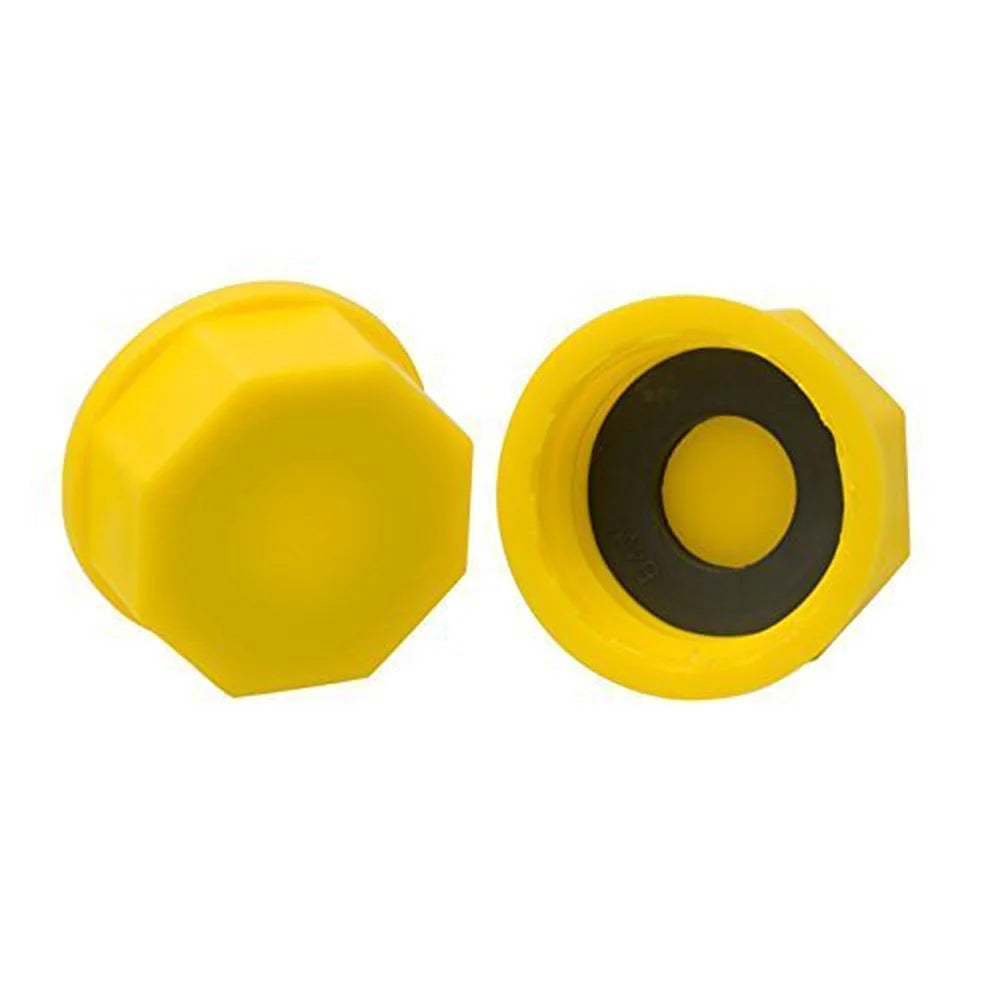 Yellow Coarse Thread Solid Base Cap for Storage Gas Cans (Pack of 2) A463