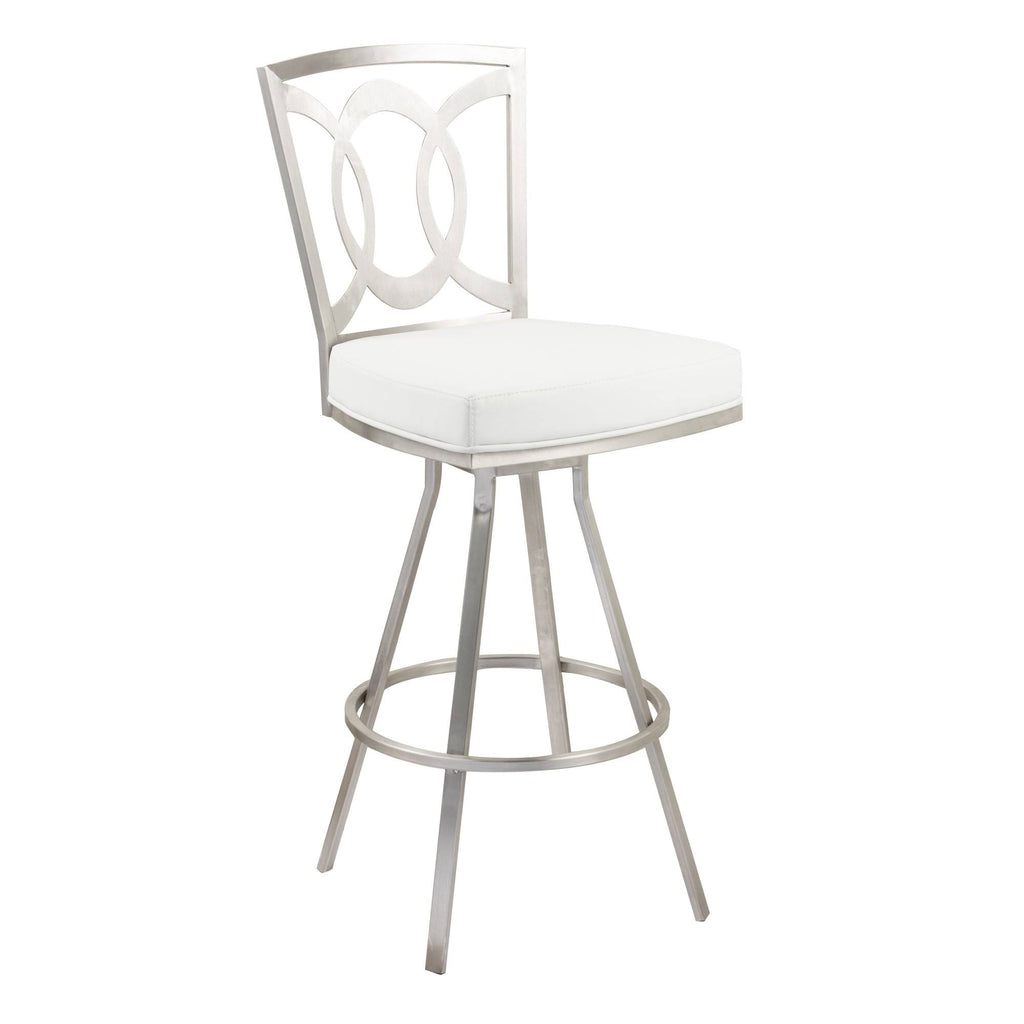 Gray and Stainless Steel Swivel Barstool D87710
