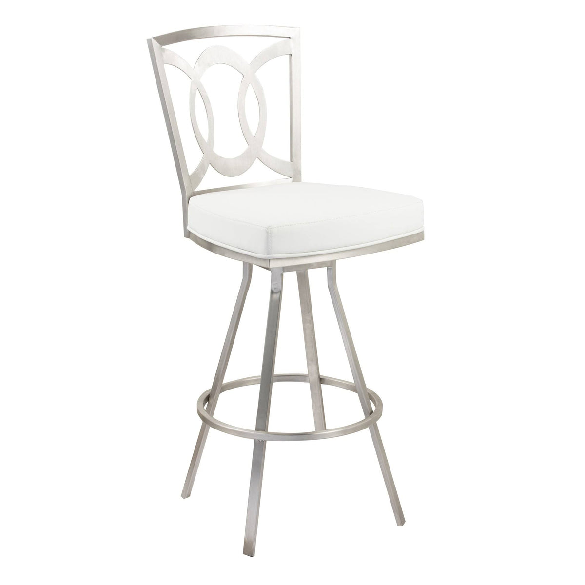 Gray and Stainless Steel Swivel Barstool D87710