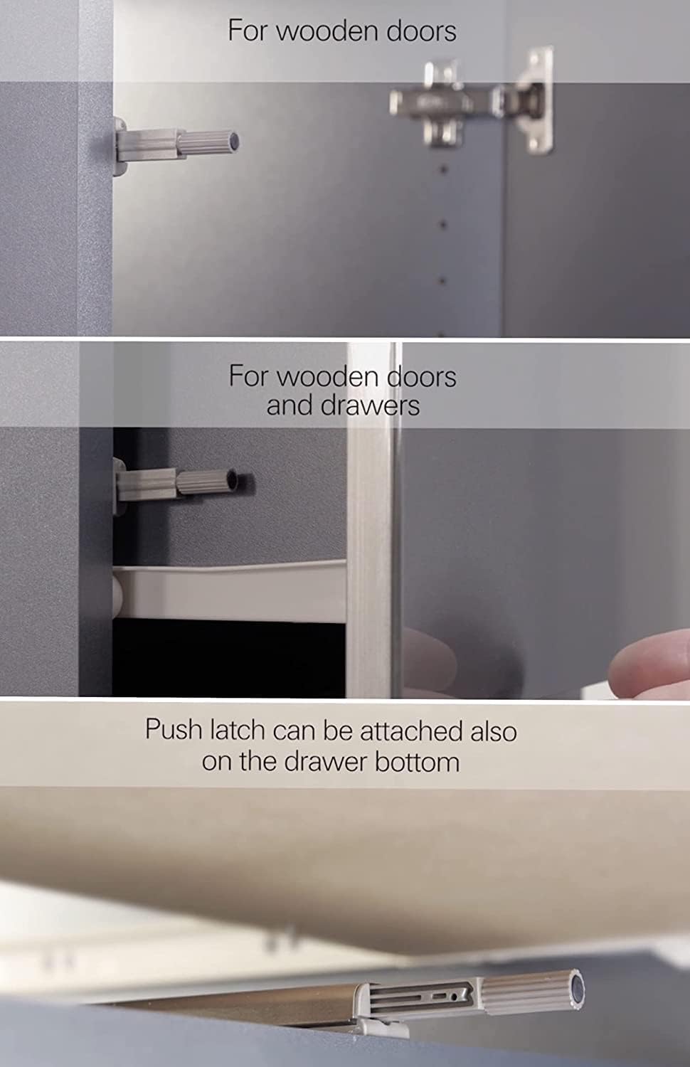 Push Latches for Cabinet Door, Push to Open Door Latch (10 Pack) I4172