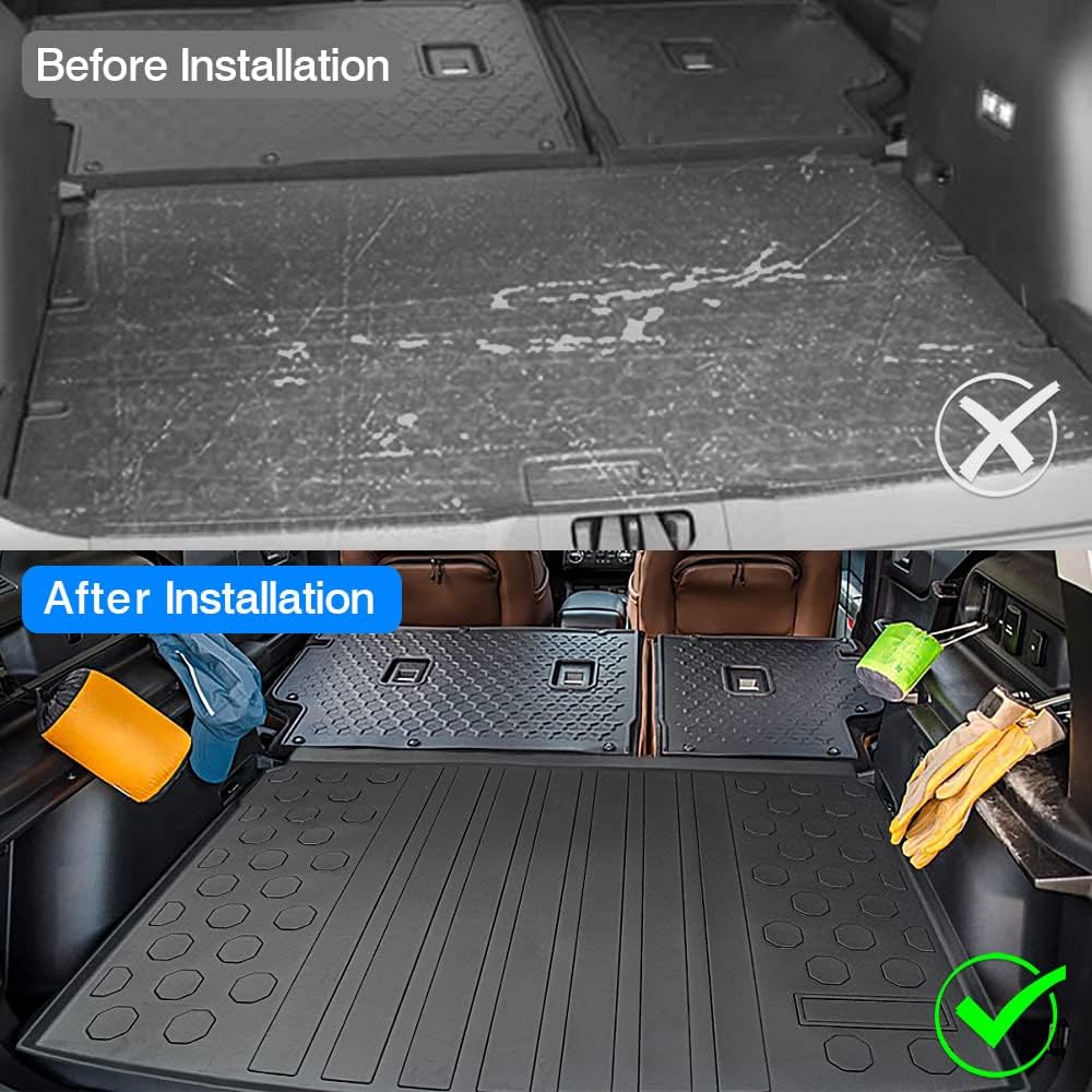 Cargo Mat for 2021 2022 Ford Bronco Sport, All Weather Cargo Liner Rear Trunk Mat, Non-Slip TPO, 4 Doors, Pack of 2 V555