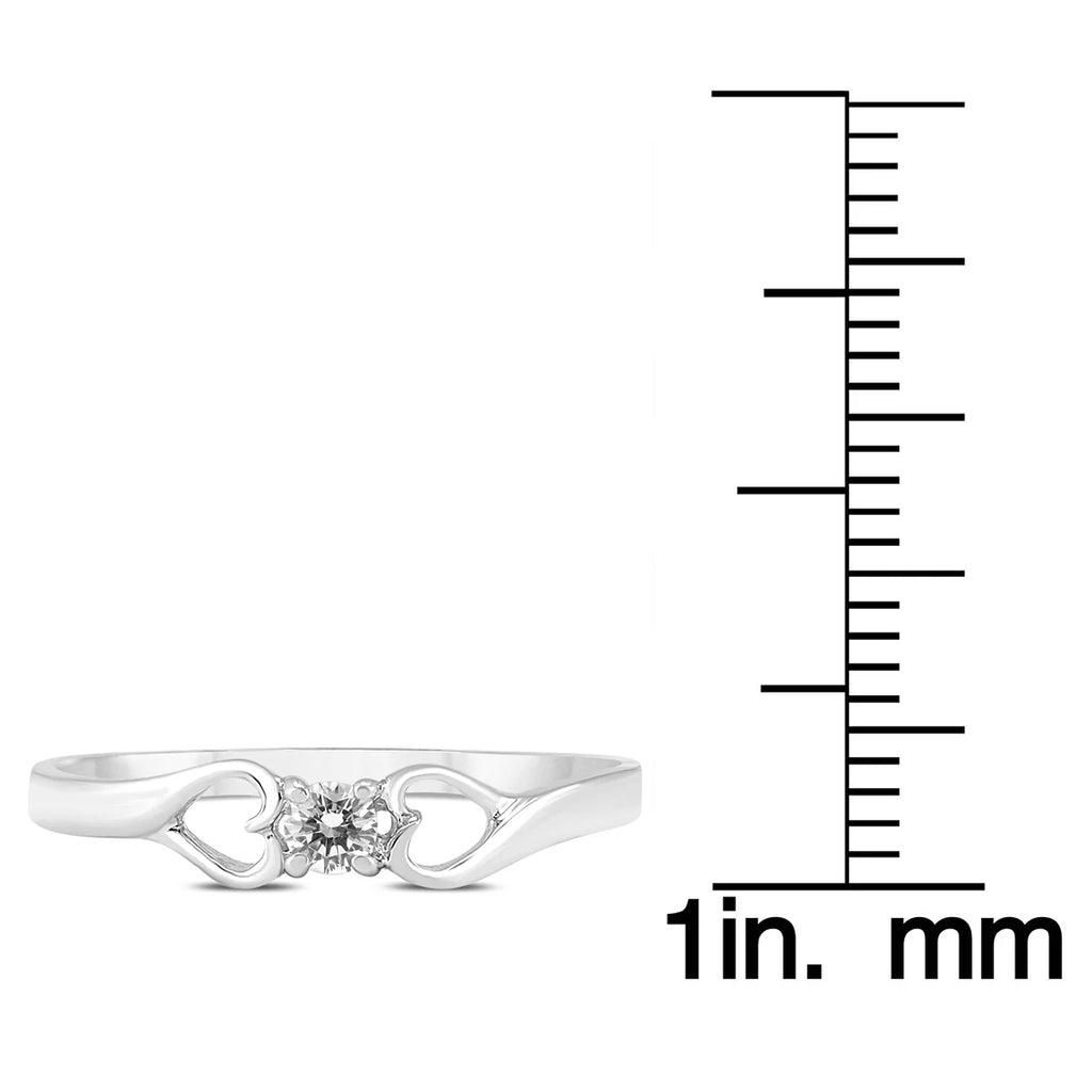 10K White Gold Diamond Heart Promise Ring H312713