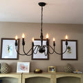 Black Farmhouse 6-Light Chandelier D7686
