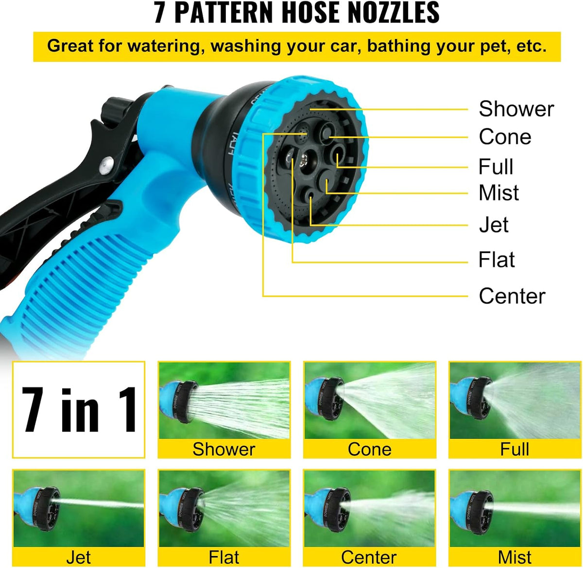 Retractable Wall Mounted Garden Hose Reel, 5/8 inch x 65 ft, Blue, Pack of 2 U819