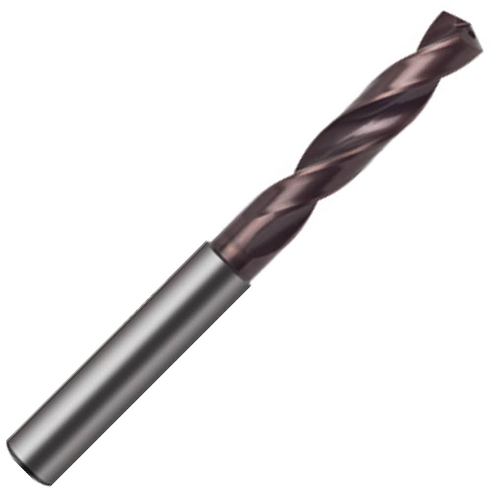 15.2mm Carbide Coolant Fed Drill with Reinforced Straight Shank, 65mm LOC X806609