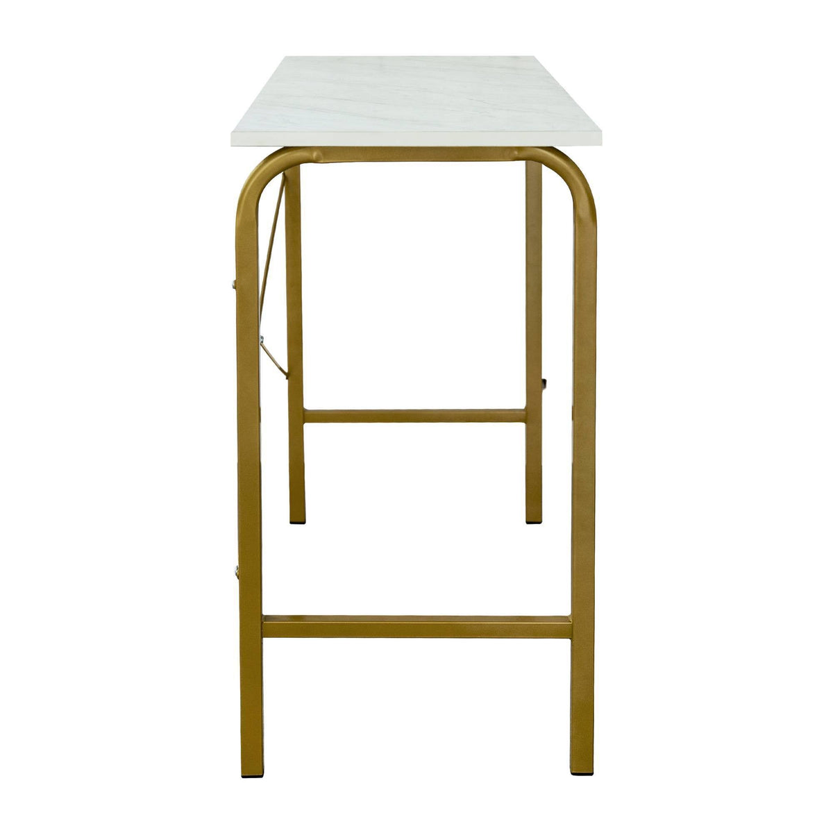 40 inch Faux Marble Top Desk with Brass Frame G1359
