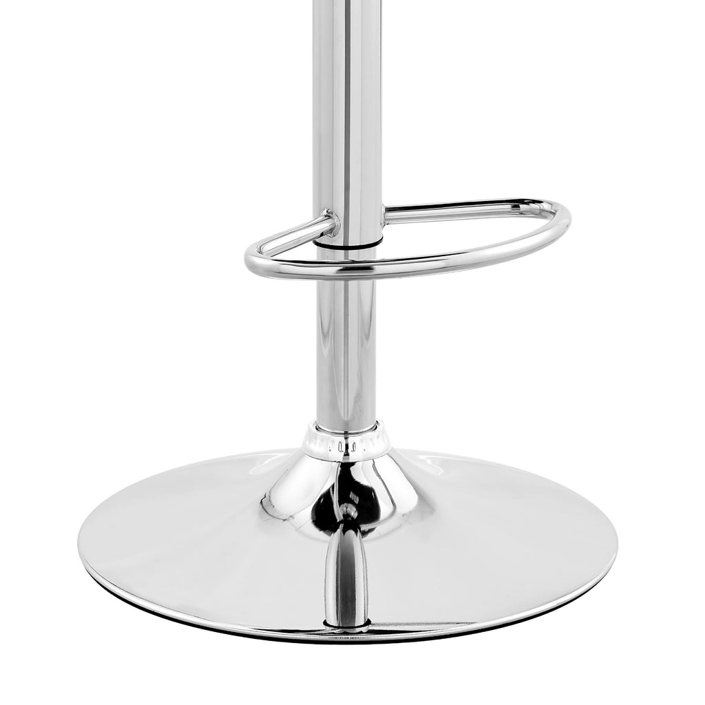 Channel Tufted Leatherette Barstool, Gray and Chrome C813