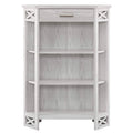 Weathered White 3-Shelf Corner Bookcase with Drawer Storage G355567