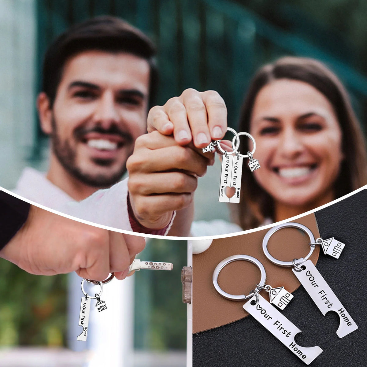 Our First Home Keychains New House Keychain House Keyrings Housewarming Gift Person Alarm Heavy Duty Key Ring Key Rings For Crafts Blank Keys Teasers For Women Womens Slim T2767