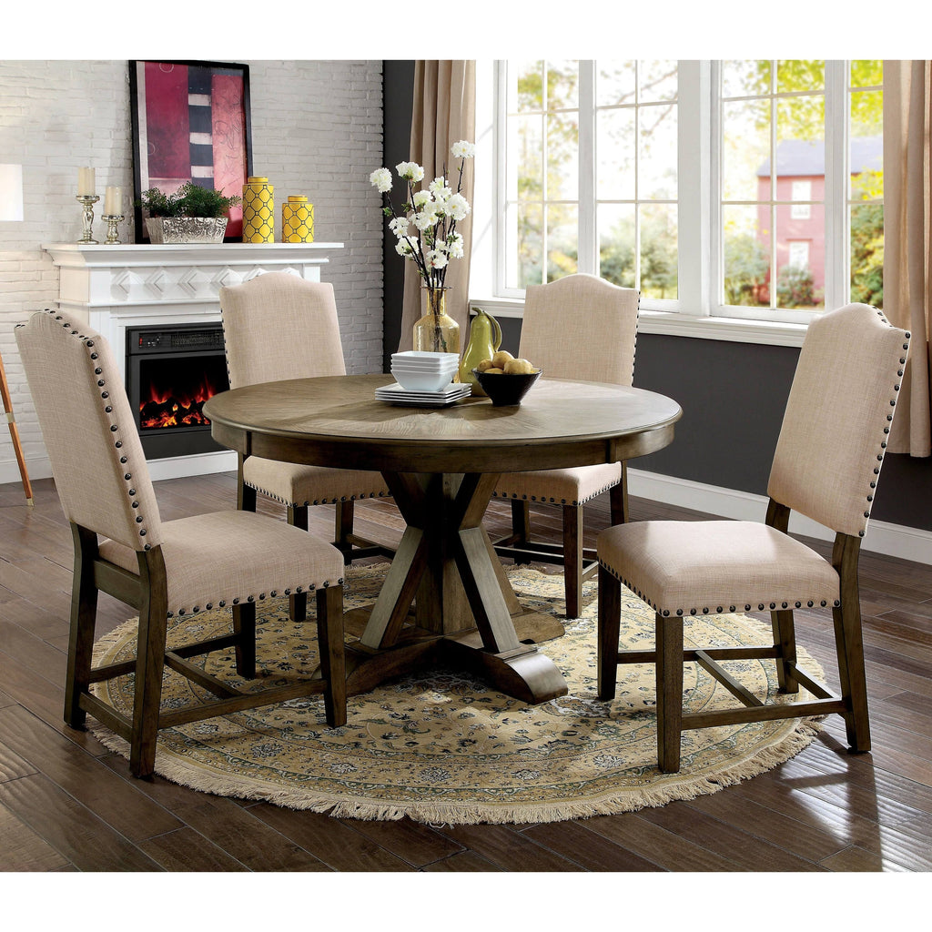 Rustic Oak Solid Wood Side Chairs Set of 2 V618734