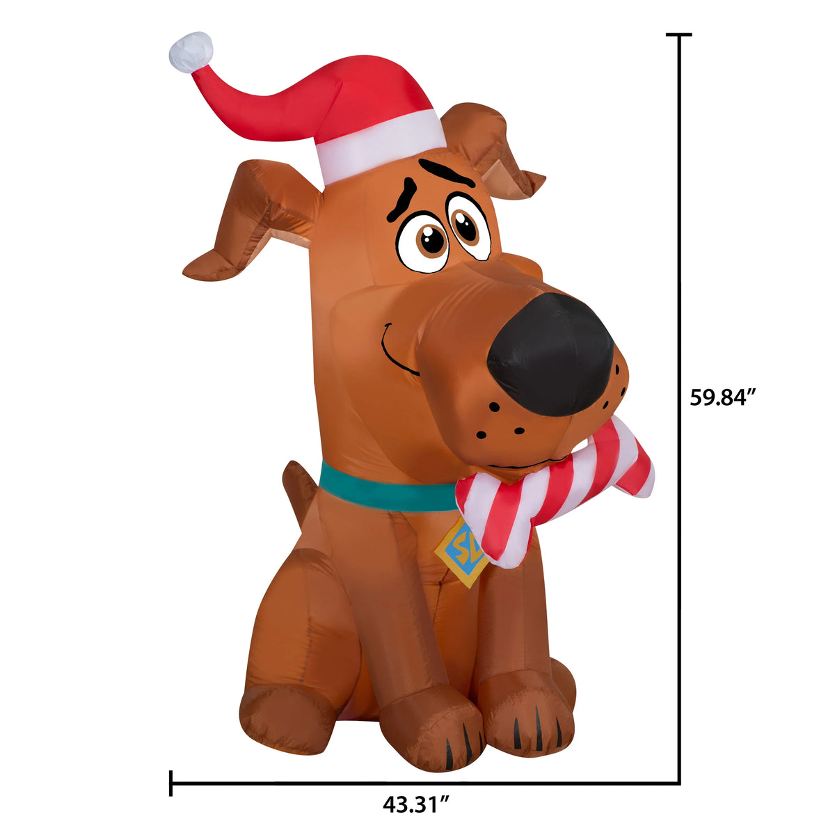 5 Foot Christmas Puppy Airblown Inflatable with Peppermint Bone N451372