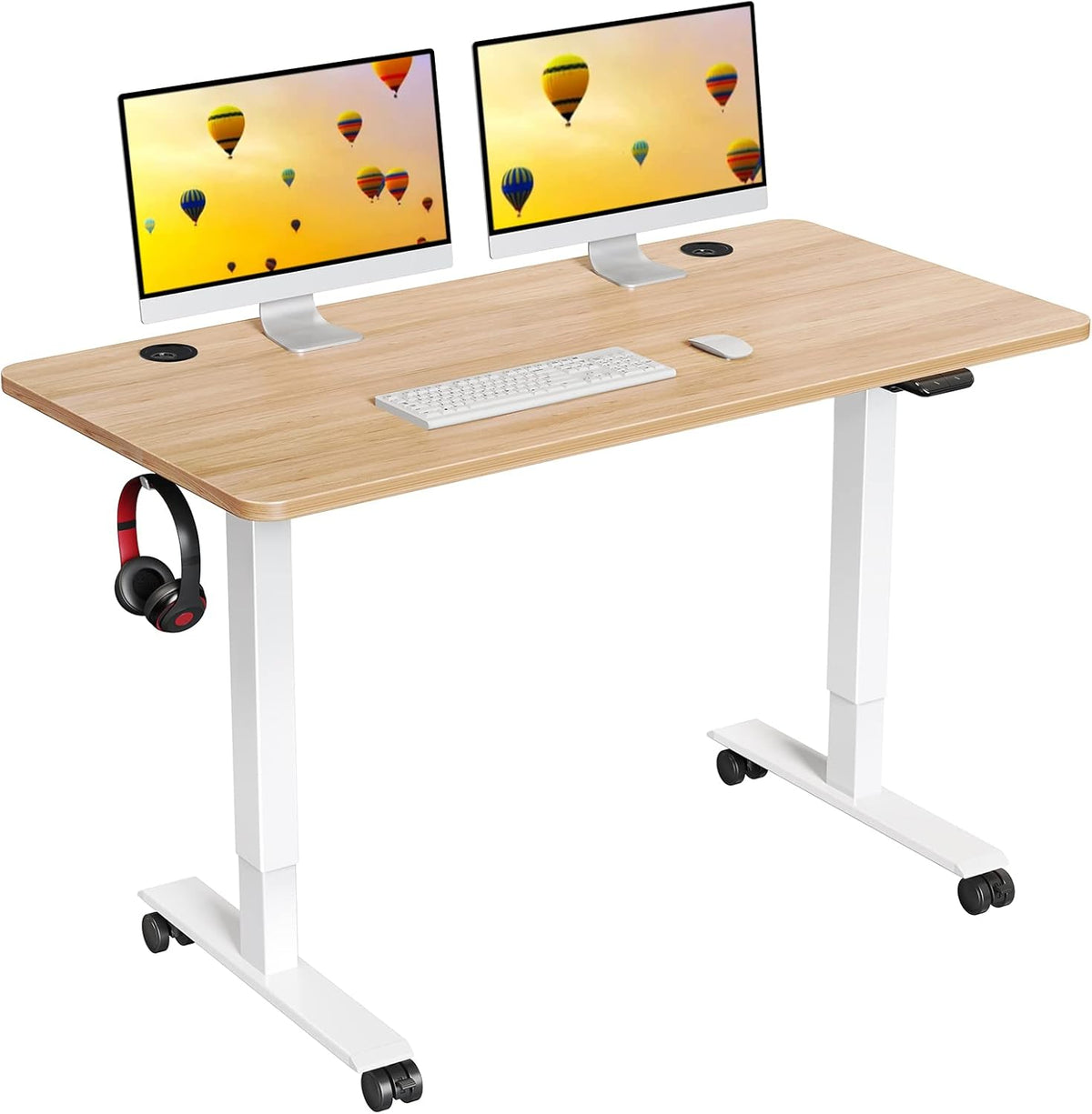 Oak Electric Standing Desk 48 x 24 Inch E934