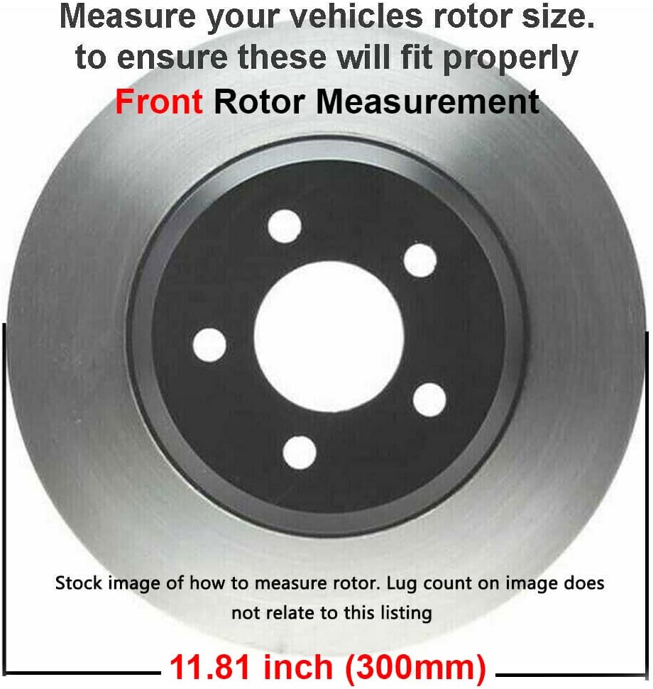11.81" Front Drilled & Slotted Rotors + Brake Pads 4pc Set M320