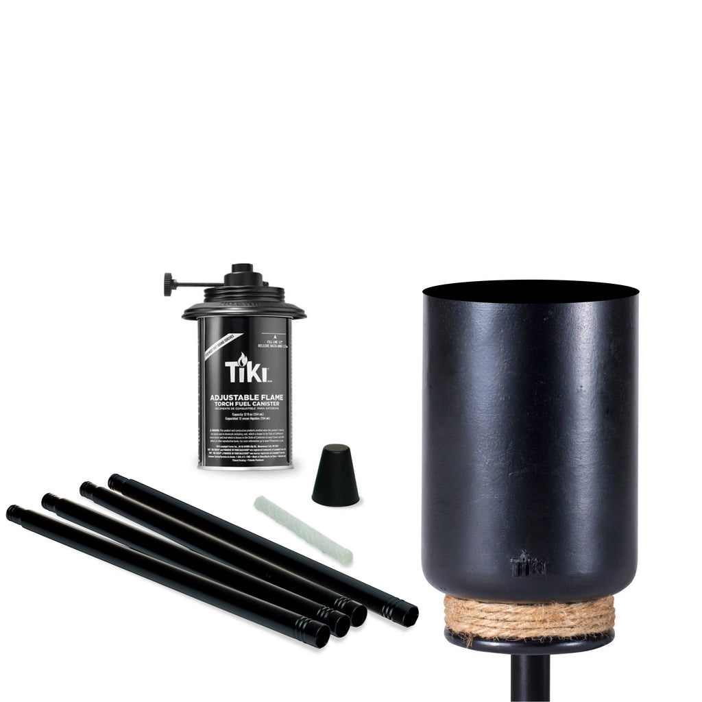 Adjustable Flame 65" TIKI Torch Resin Black F659