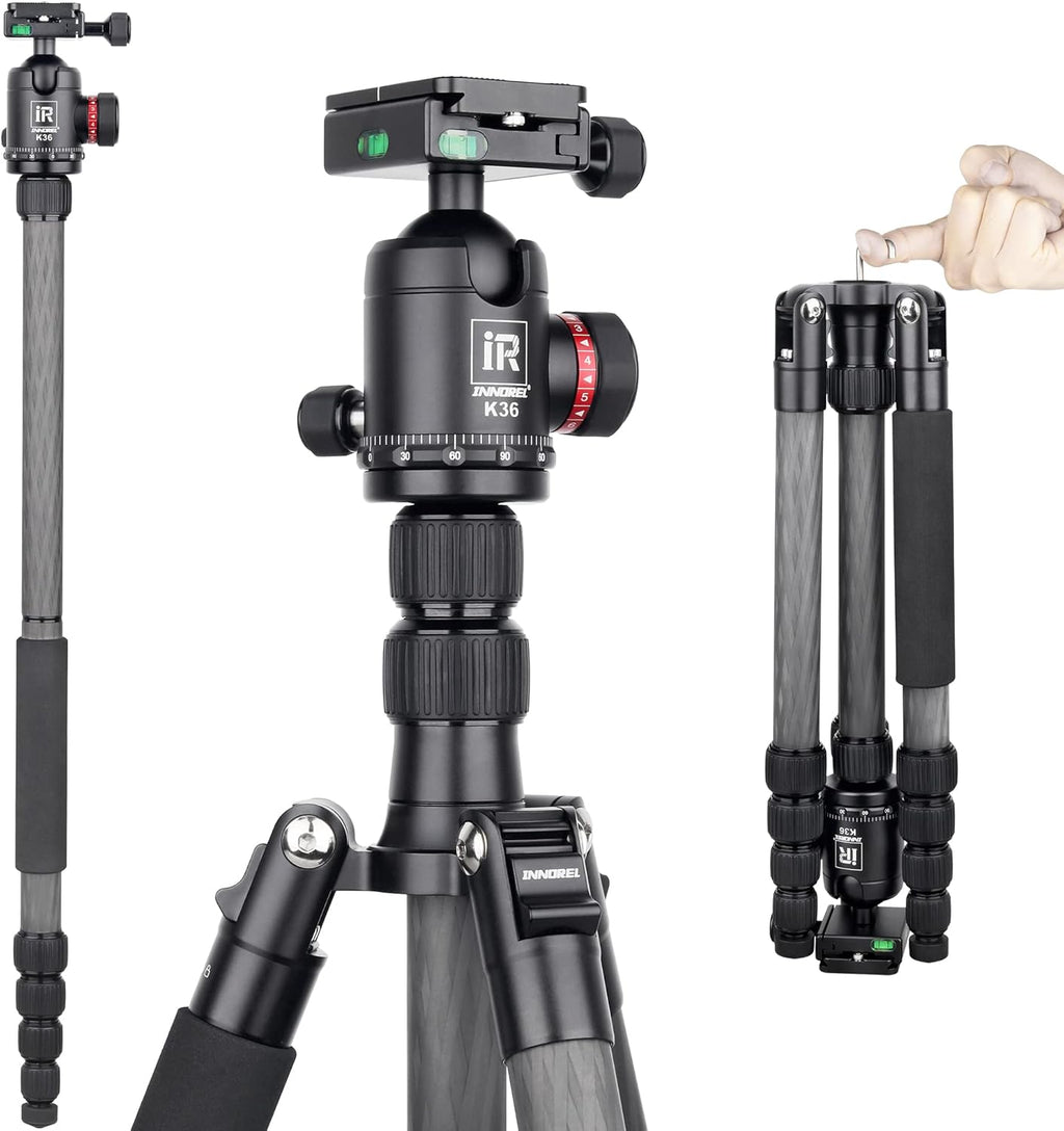 Carbon Fiber Travel Tripod Monopod with 36mm Panoramic Ball Head and Carrying Case B41580