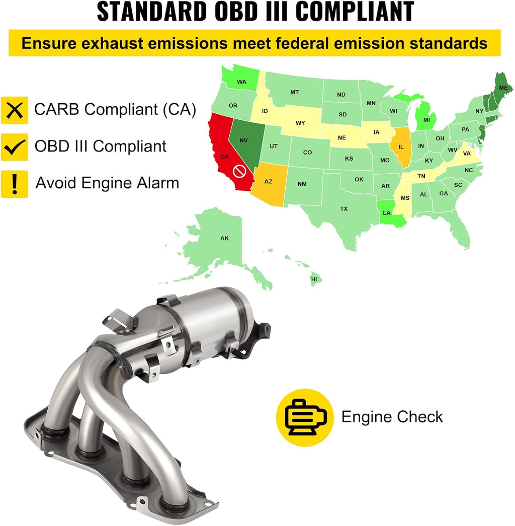 Catalytic Converter Stainless Steel with Gasket Kit D5386