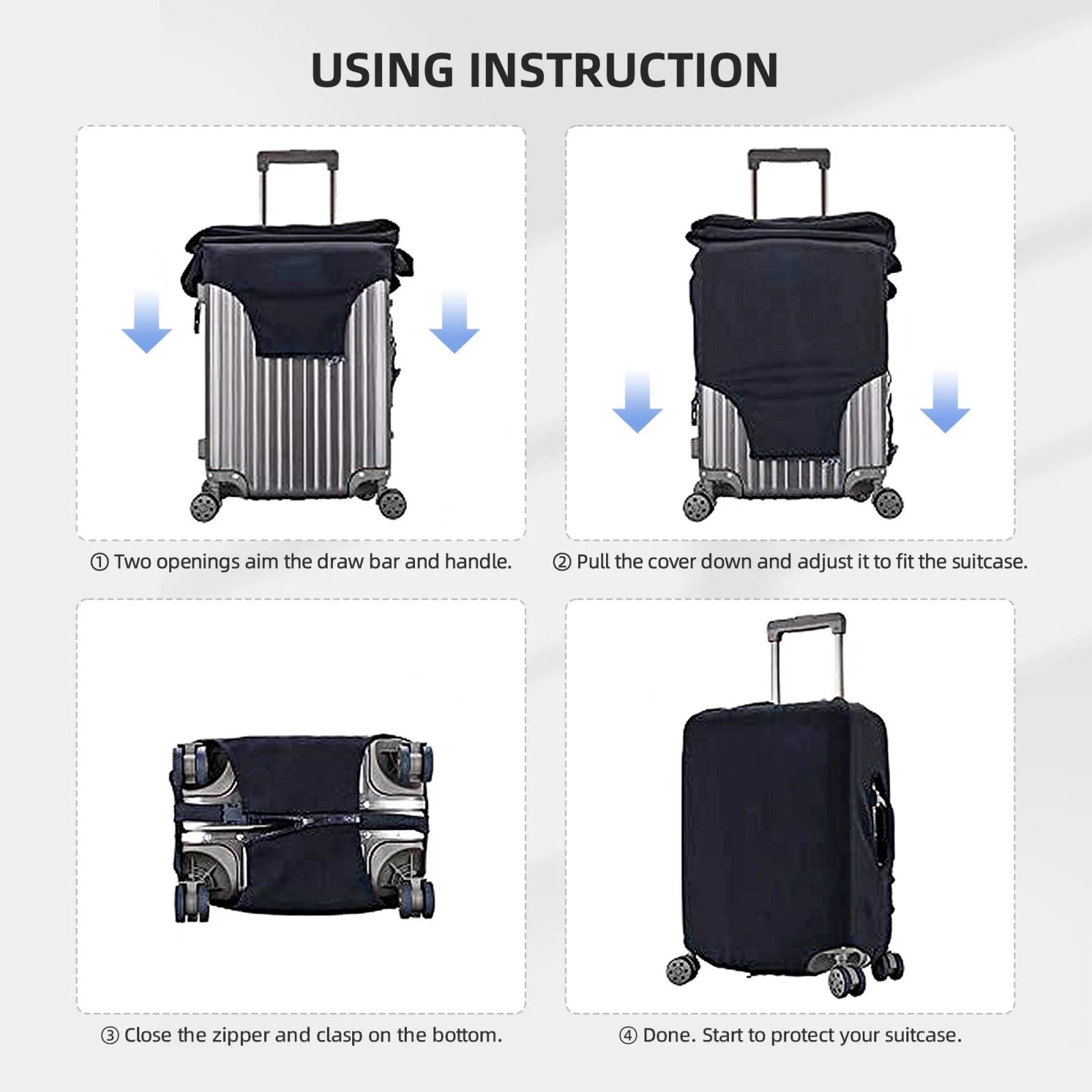 Large Suitcase Protective Cover with Hidden Zipper M132