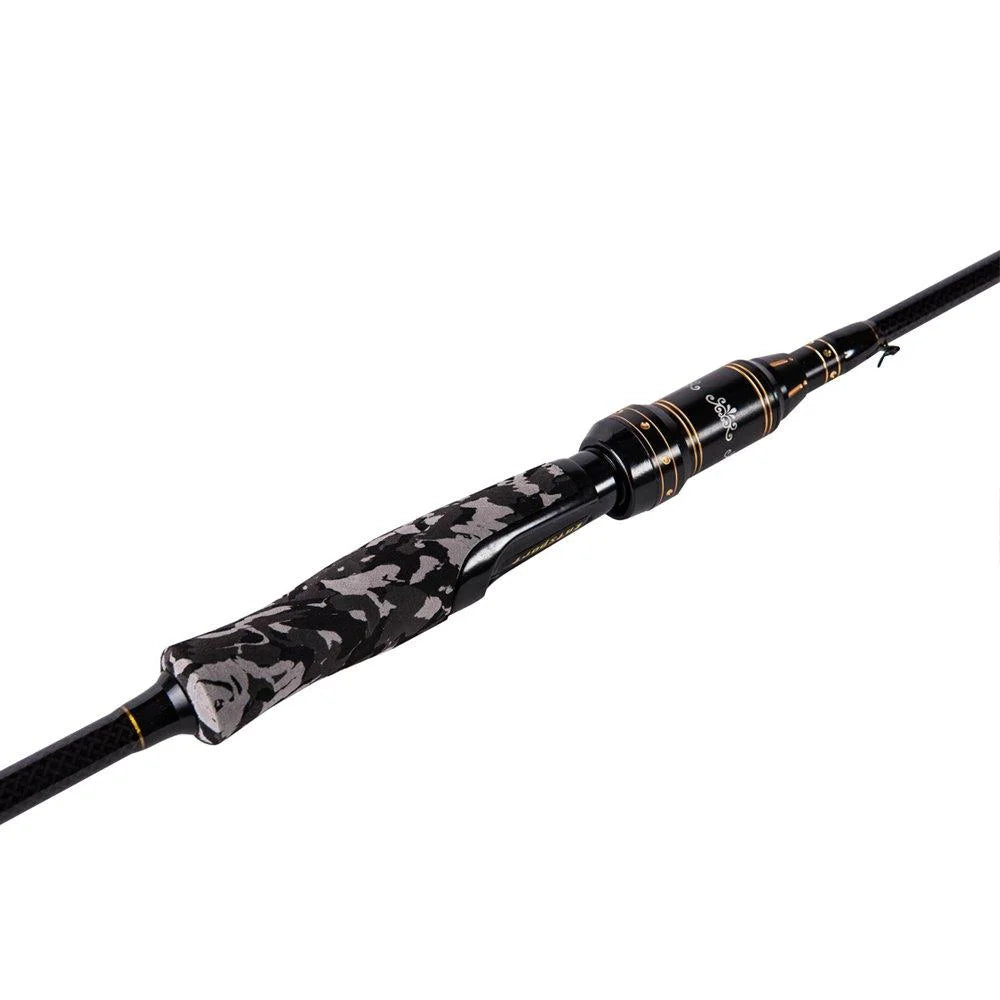 Camo 2-Piece 7-Feet Spinning Rod Carbon Fiber Spincasting Fishing Rod with 2 Tips V48604
