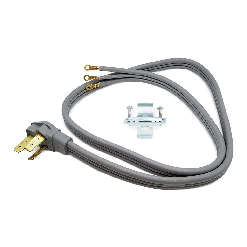 5ft 3 Prong Power Cord with Open End Range Connectors and 3 Copper Wires - 50 Amp Rated Power Cord - 60” Gray Z1753