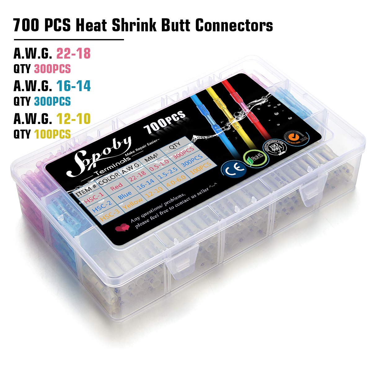 700 PCS Waterproof Copper Wire Connectors S515