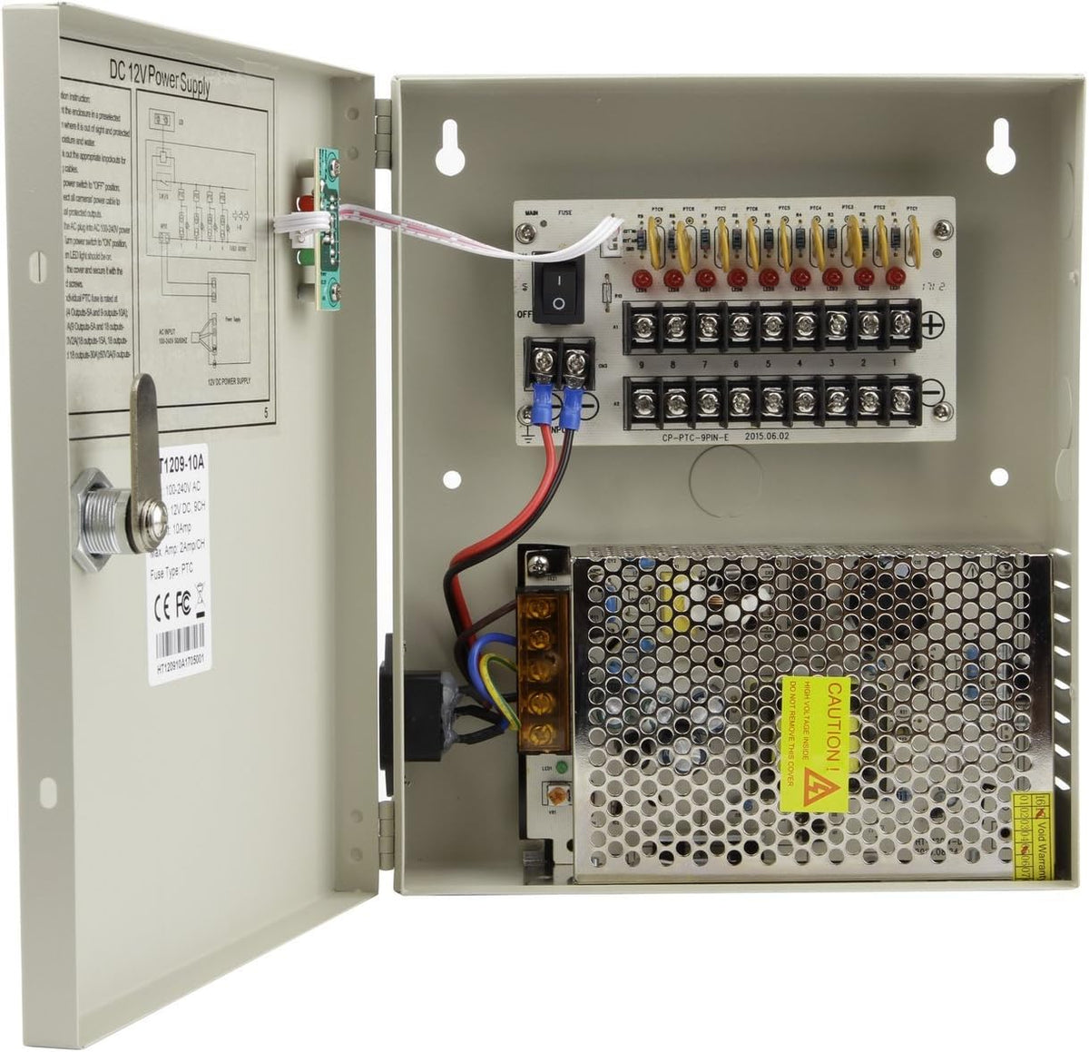 16 Channel Port 12V DC 10 Amp Power Supply Box with Glass Fuse Z76440